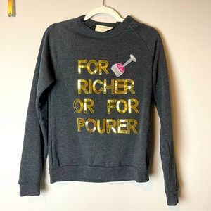 Bow & Drape For Richer or For Pourer Sequin Sweater